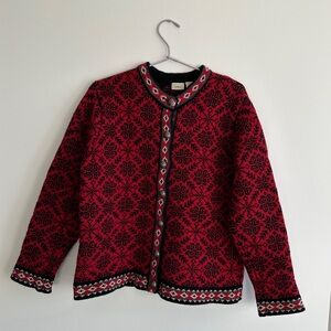 Nordic Inspired LL Bean Wool Sweater Cardigan